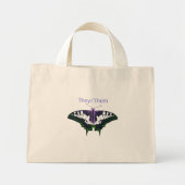 They/Them Nonbinary Pride Swallowtail Butterfly Mini Tote Bag (Voorkant)