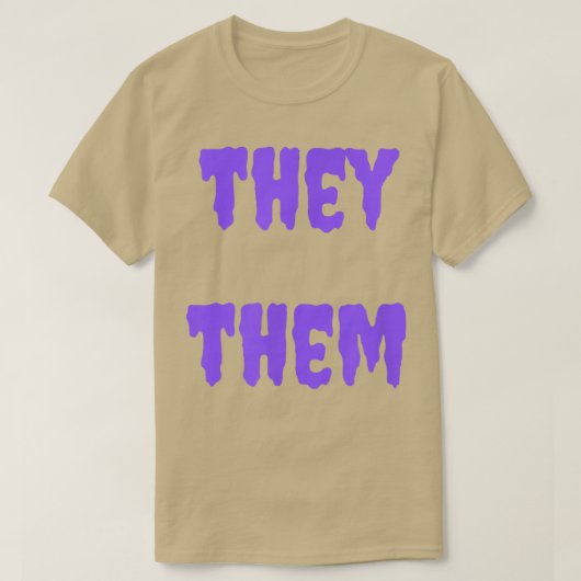 They Them Nonbinary Pronouns Halloween Spooky Purp T-shirt (Design voorkant)