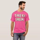They Them Pronouns Agender Non Binary Lgbtq Optica T-shirt (Voorkant volledig)