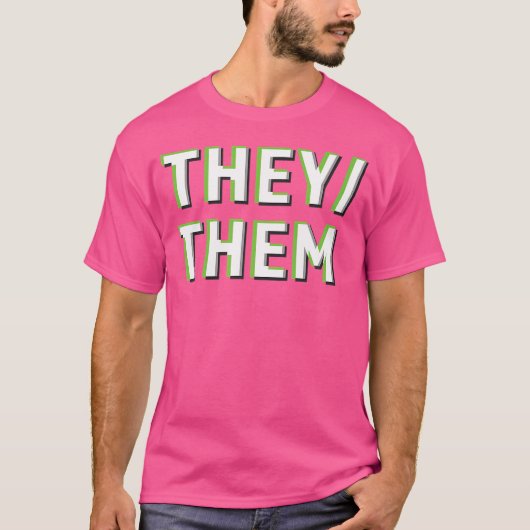They Them Pronouns Agender Non Binary Lgbtq Optica T-shirt (Voorkant)