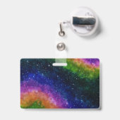 They/Them Regenboogsterrenstelsel Badge (Achterkant met uittrekbare clip)