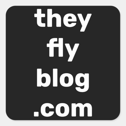 theyflyblog.com vierkante sticker (Voorkant)
