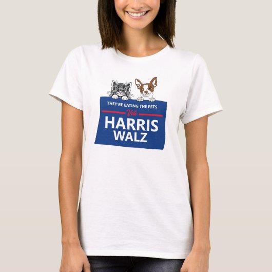 They're eating the pets - Vote Harris Walz T-shirt (Voorkant)