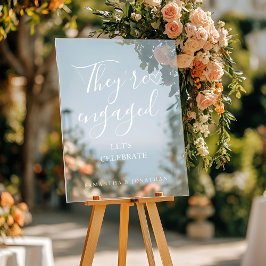 They're engages welcome sign Modern engagement  Acryl Bord