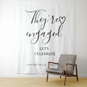 They're engages welcome sign Modern engagement Wandkleed (In situ)