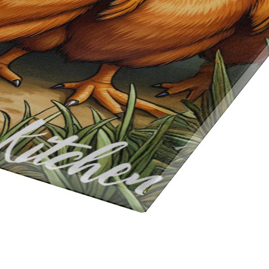 "They've Got a Knife" Personalized Glass Snijplank (Hoek)