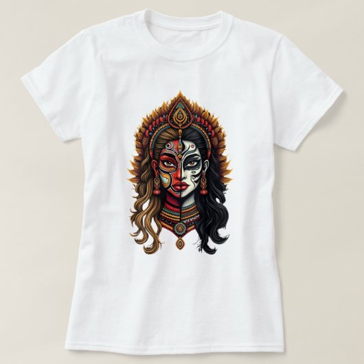 Theyyam-Kathakali Fusion - Een viering van Kerala T-shirt (Design voorkant)