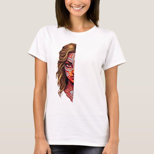Theyyam-Kathakali Fusion - Vetgedrukte uitdrukking T-shirt (Voorkant)