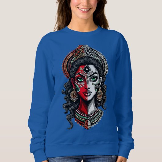 Theyyam-Kathakali Fusion - Vrouw Power opnieuw ged Trui (Voorkant)