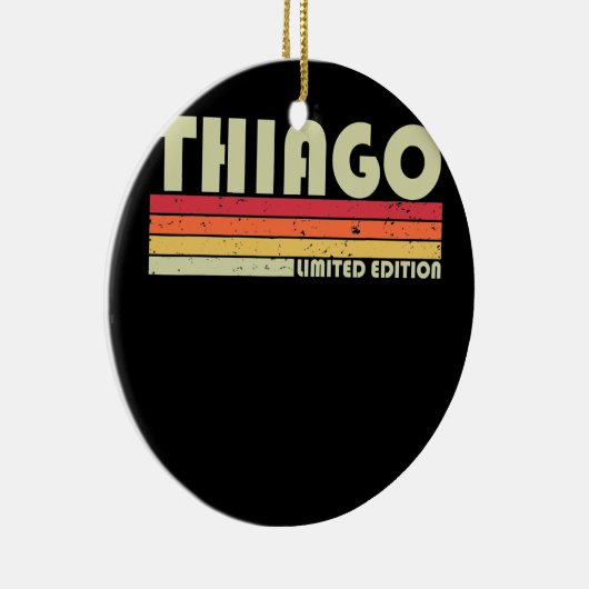 THIAGO Gift Name Personalized Funny Retro Keramisch Ornament (Rechts)