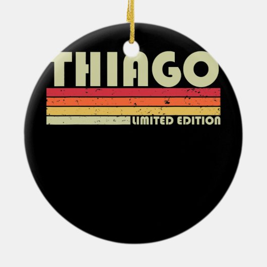 THIAGO Gift Name Personalized Funny Retro  Keramisch Ornament (Achterkant)