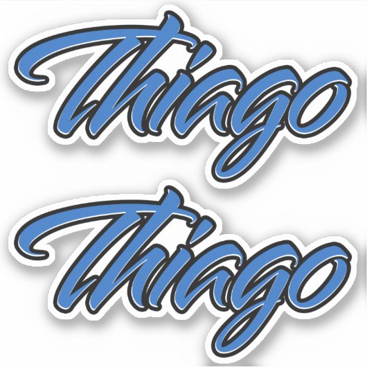 Thiago Name blue Aufkleber Sticker Stickerset (Voorkant)