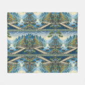 Thibaut Aziatisch Schilderachtig blauw en groen de Fleece Deken (Voorkant (Horizontaal))
