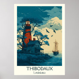 Thibodaux Louisiana  vuurtoren Bayou Art Poster