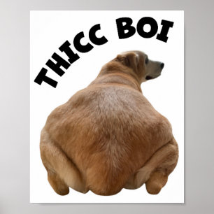 Thicc Boi Fat en Funny Yellow Labrador Retriever Poster