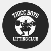 Thicc Boys Lifting Club Funny Gym Mannen Squat Bod Ronde Sticker