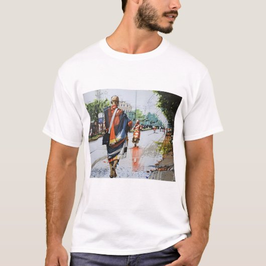 Thich Minh Tue | Peaceful Monk Walking T-shirt (Voorkant)