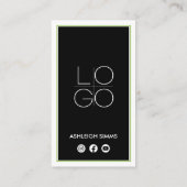 Thick Border Connect op Social Media Green QR Visitekaartje (Achterkant)