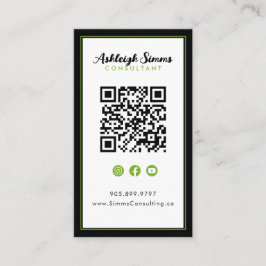 Thick Border Connect op Social Media Green QR Visitekaartje