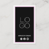 Thick Border Connect op Social Media Roze QR Visitekaartje (Achterkant)