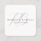 Thick Exclusive Unique Monogram Profile Vierkante Visitekaartje (Voorkant)