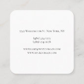 Thick Exclusive Unique Monogram Profile Vierkante Visitekaartje (Achterkant)