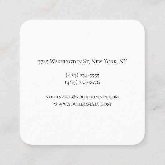 Thick Exclusive Unique Monogram Profile Vierkante Visitekaartje (Achterkant)