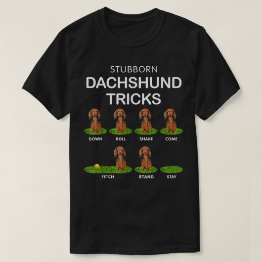 Thick Headed Dog - Funny Long Hair Dachshund for C T-shirt (Design voorkant)