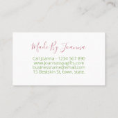 Thick Lush Bouquet DIY Handmade Skincare Spa Bath Visitekaartje (Achterkant)