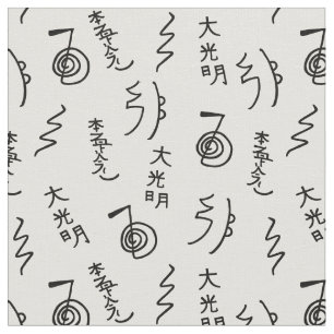Thick Reiki Symbols Patroon - Reiki Healing Fabric Stof