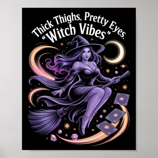 Thick Thighs Eyes Witch Vibes Mystical Hall Poster (Voorkant)