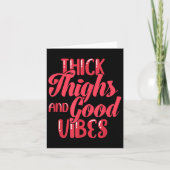 Thick Thighs Fun Tee For Fat Persons - Black, Plus Kaart (Voorkant)