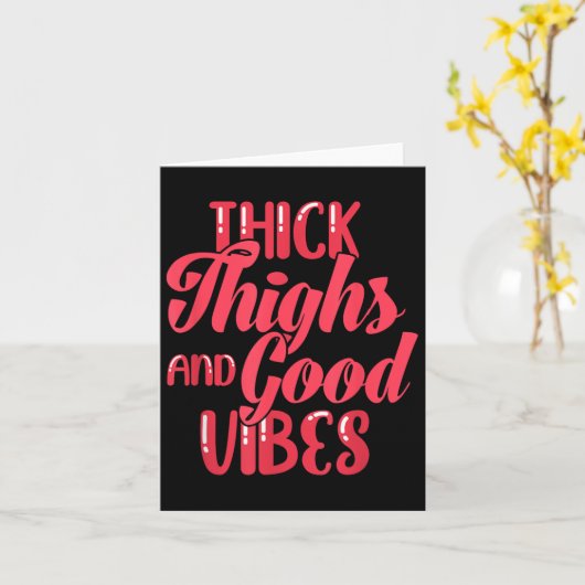Thick Thighs Fun Tee For Fat Persons - Black, Plus Kaart (Gele Bloem)