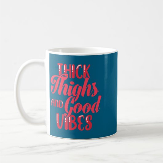Thick Thighs Fun Tee For Fat Persons - Black, Plus Koffiemok (Links)