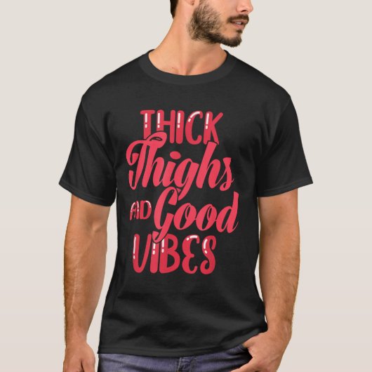 Thick Thighs Fun Tee For Fat Persons - Black, Plus T-shirt (Voorkant)