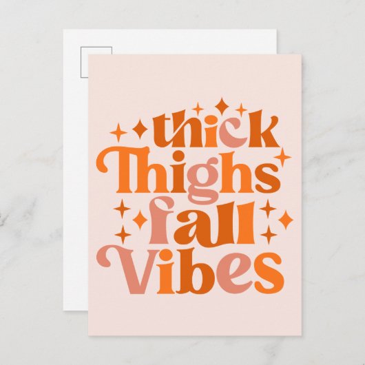 Thick Thighs Herfst Vibes Briefkaart (Voorkant / Achterkant)