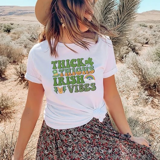 Thick Thighs Irish Vibes, Patrick's Day T-Shirt