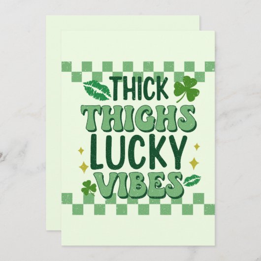 Thick Thighs Lucky Vibes St. Patrick's Day Feestdagenkaart (Voorkant / Achterkant)