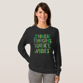Thick Thighs Lucky Vibes St Patrick's Day Leopard T-shirt (Voorkant volledig)