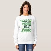 Thick Thighs Lucky Vibes St. Patrick's Day Trui (Voorkant volledig)