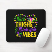 Thick Thighs Mardi Gras Vibes Fleur De Lis Mardi G Muismat (Met muis)