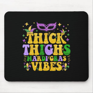 Thick Thighs Mardi Gras Vibes Fleur De Lis Mardi G Muismat