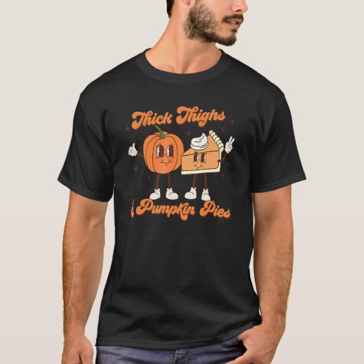 Thick Thighs & Pumpkin Pies Baby Thanksgiving Fall T-shirt (Voorkant)