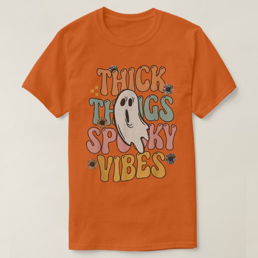 Thick Thighs Spooky Vibe Halloween Ghost T-shirt (Design voorkant)