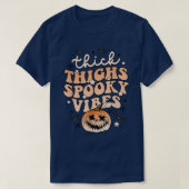 Thick Thighs Spooky Vibes Halloween Pumpkin Boo Gh T-shirt (Design voorkant)