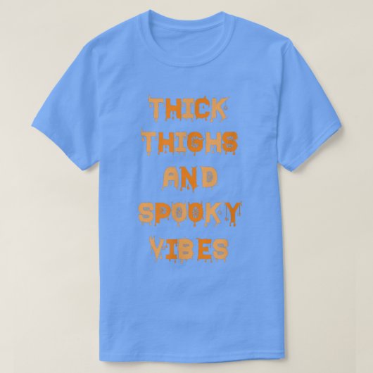 Thick Thighs Spooky Vibes Halloween Pumpkin Ghost T-shirt (Design voorkant)