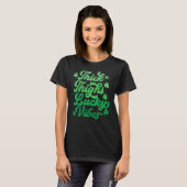 Thick Things Lucky Vibes Retro Patrick's Day Shamr T-shirt (Voorkant volledig)