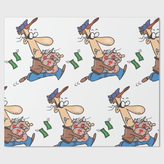 Thief Stealing Money Cadeaupapier (Vlak)