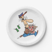 Thief Stealing Money Papieren Bordje (Voorkant)