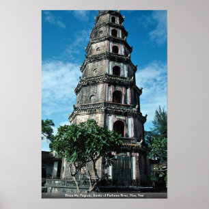 Thien Mu Pagoda, oevers van de Perfume River, Hue, Poster